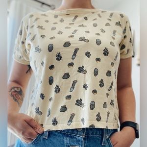 Vibe N’ Cactus and Succulent Crop Top